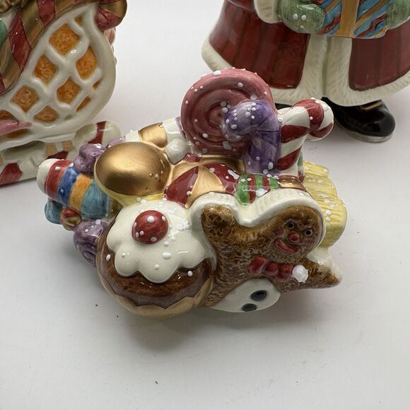 FITZ AND FLOYD Candy Lane Sugar And Creamer Set, NEW IN BOX Retired Pattern - Picture 4 of 9